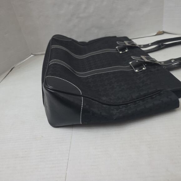 Black Tote Bag Things Remembered Personalized Houndstooth Clean Monogrammed - Picture 8 of 11